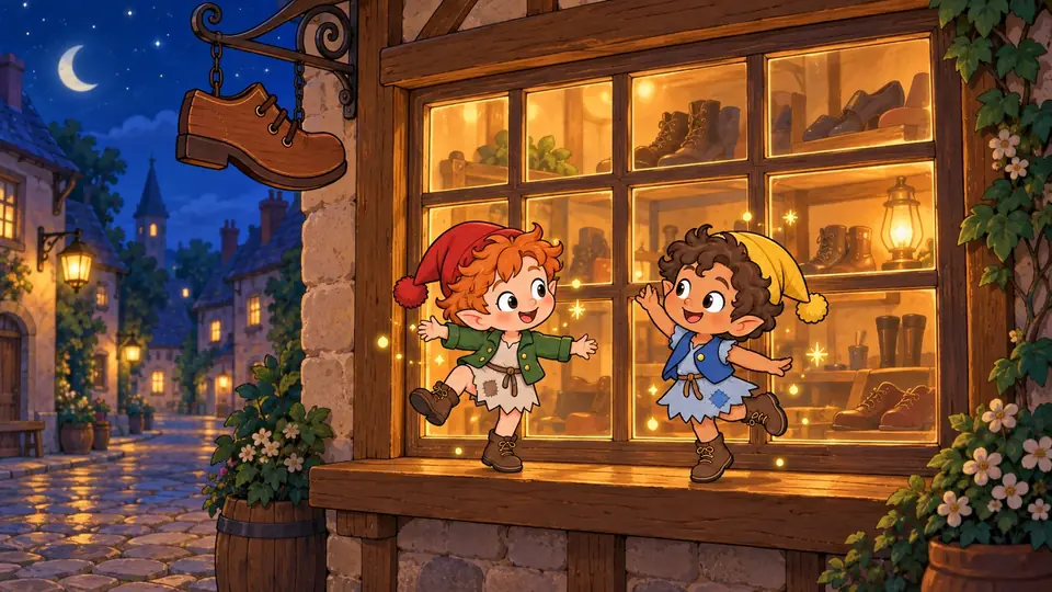 A scene from “The Elves and the Shoemaker”